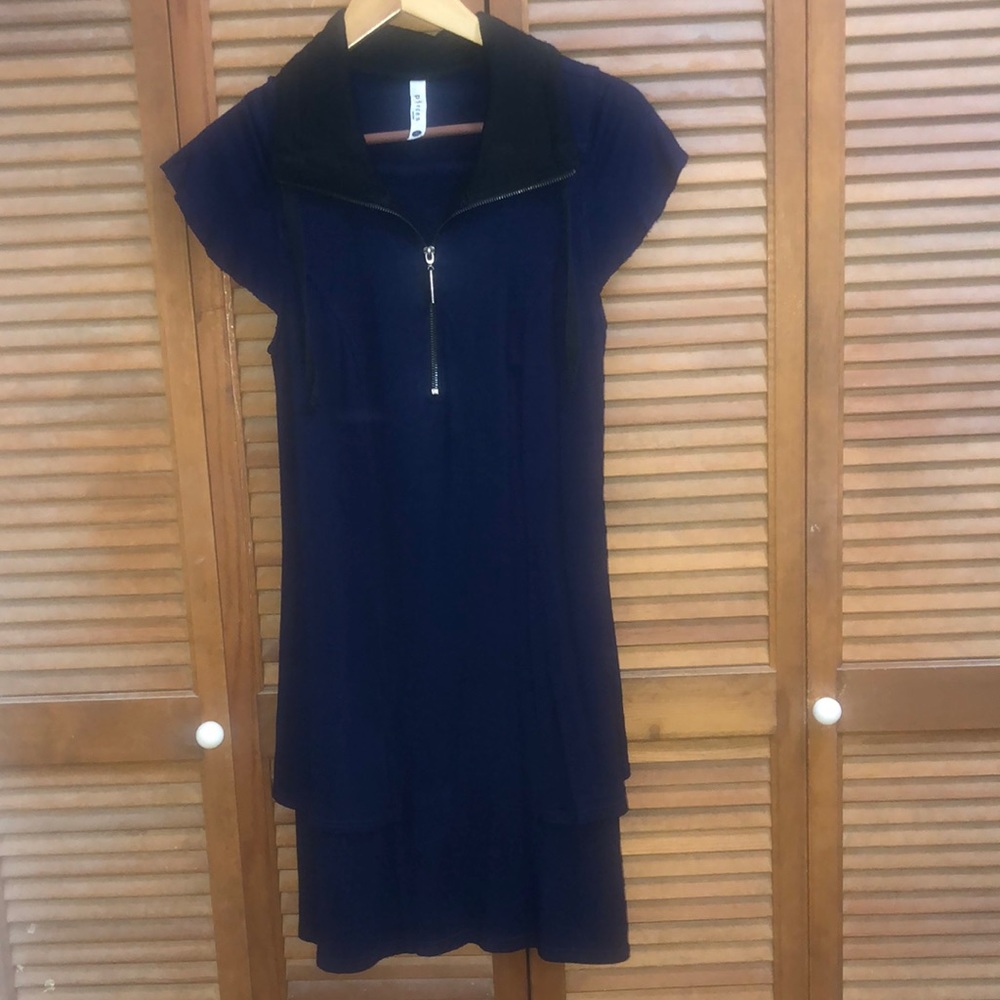 Kenzie dress with collar/ zipper front/yolk at bac